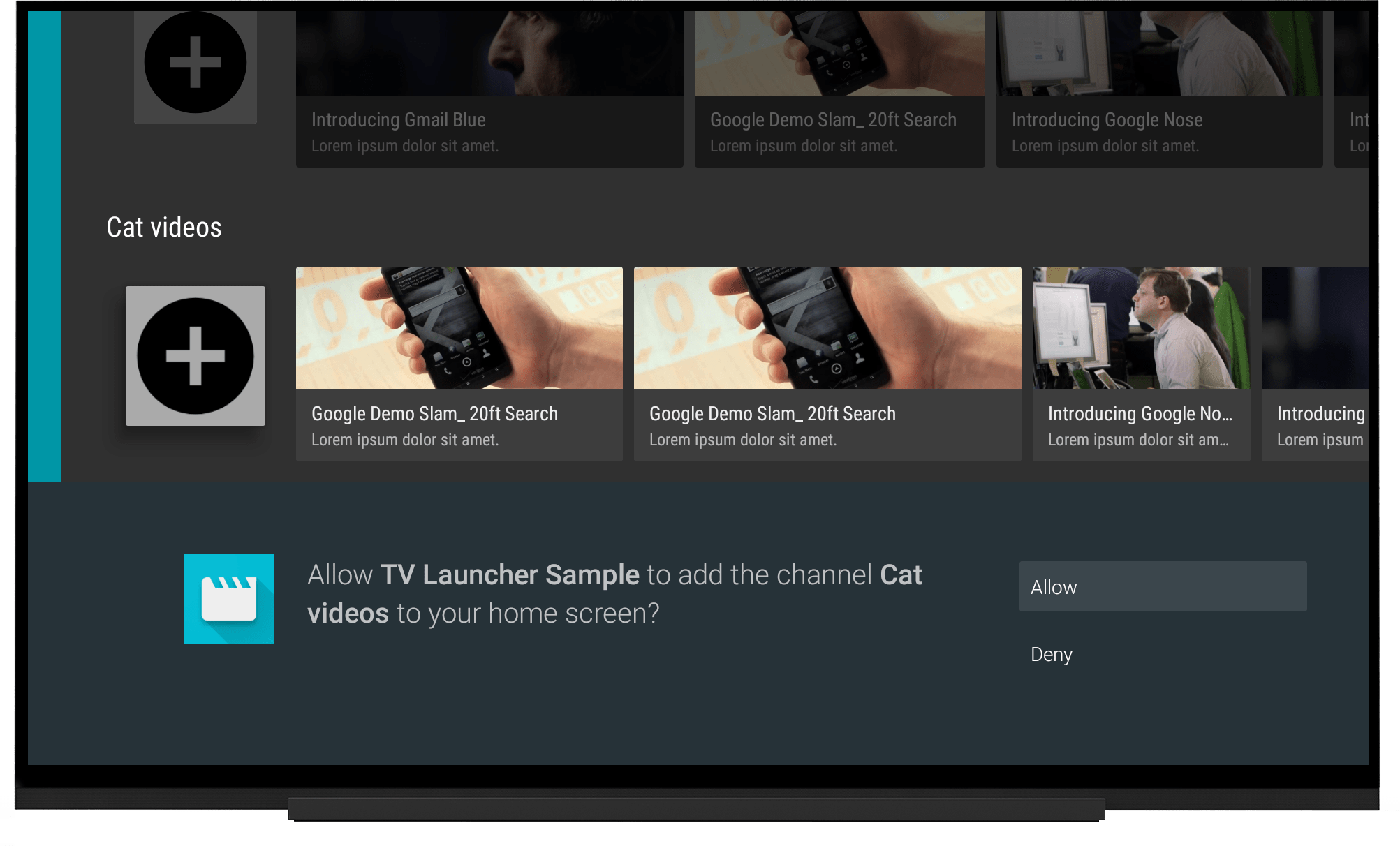 Android Samples leanbackhomescreenchannels