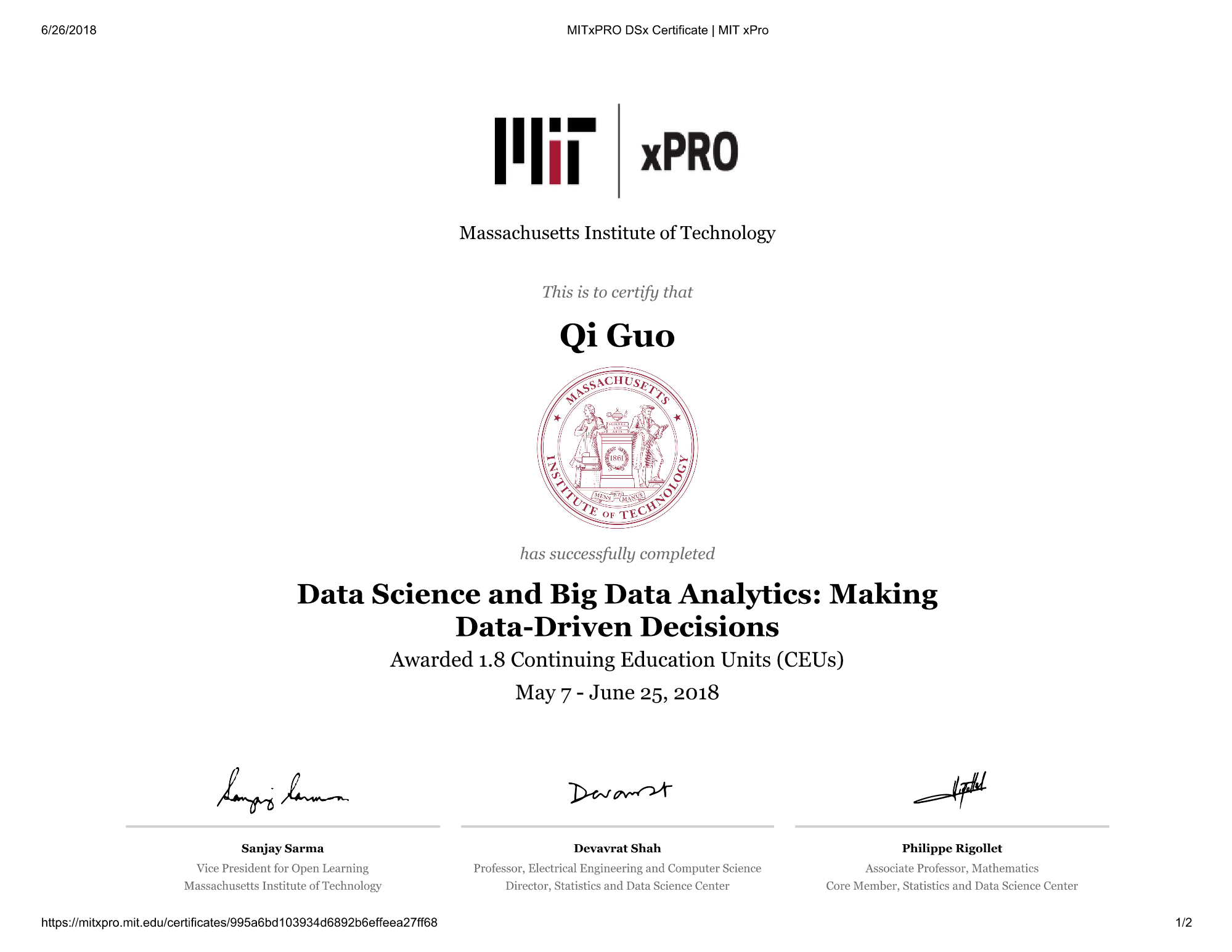 GitHub guoqi228/data_science_and_data_driven_decisions MIT xPRO data science course