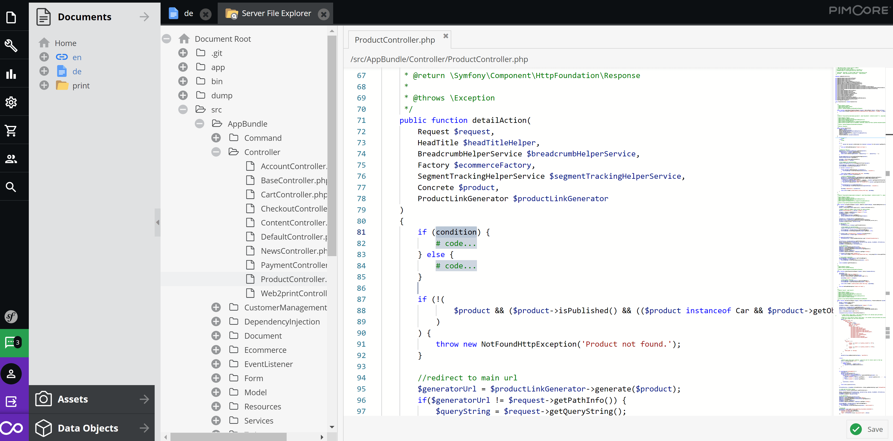 InBrowser Code Editor Pimcore Extension