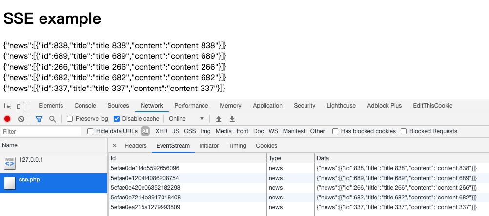 A simple and efficient library implemented HTML5's serversent events
