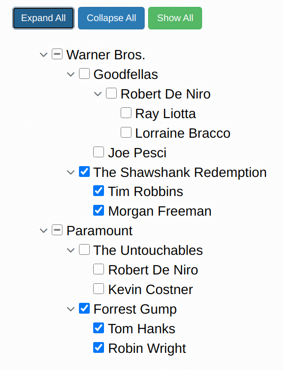 Expandable Tree View With Checkboxes jQuery Plugin hummingbird