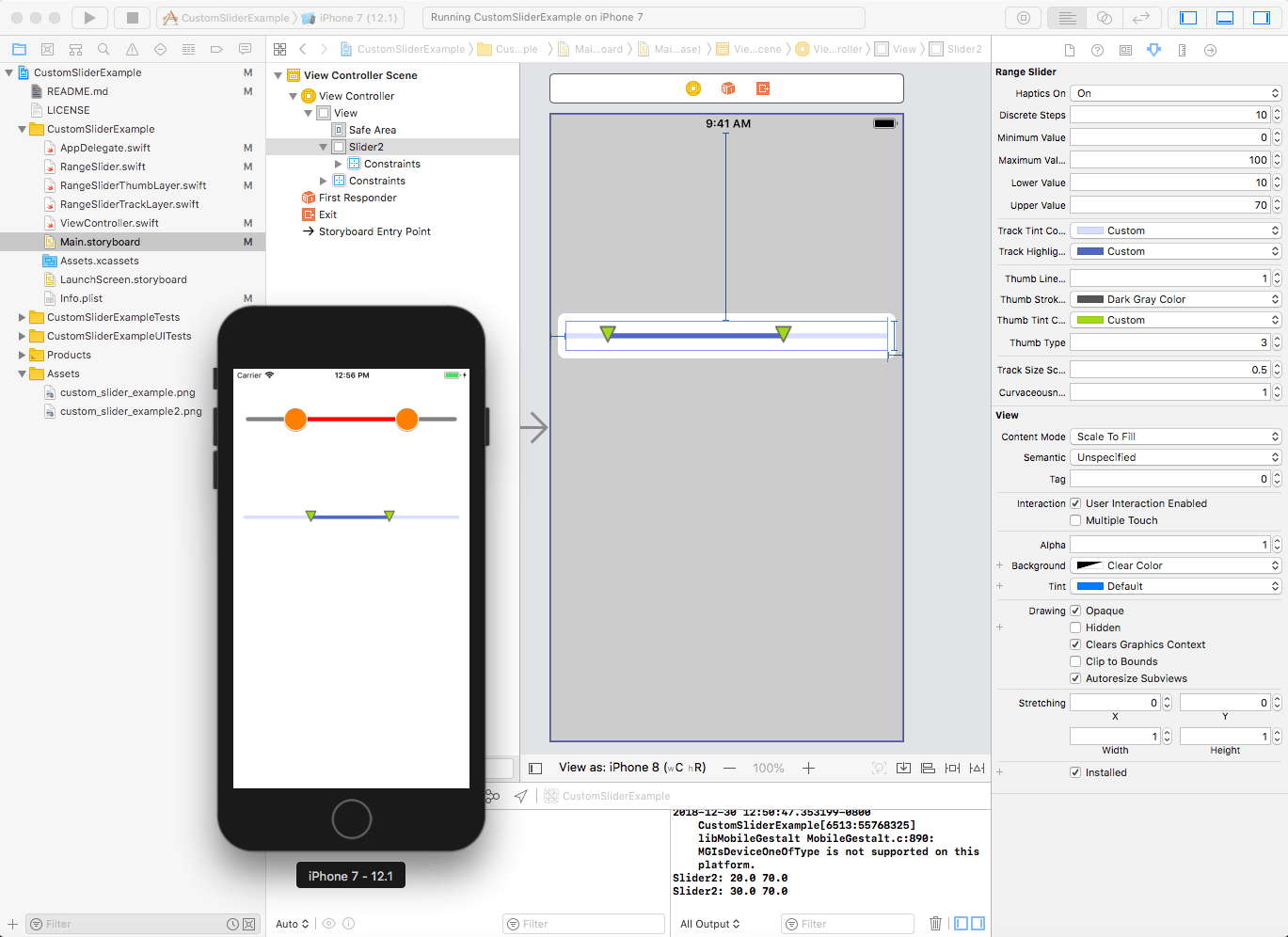 GitHub hypeitinc/CustomSlider Custom range slider with two thumbs