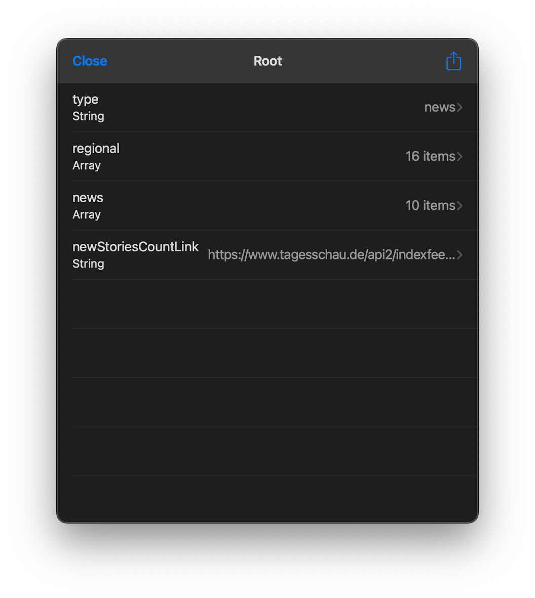How the API JSON response will presents