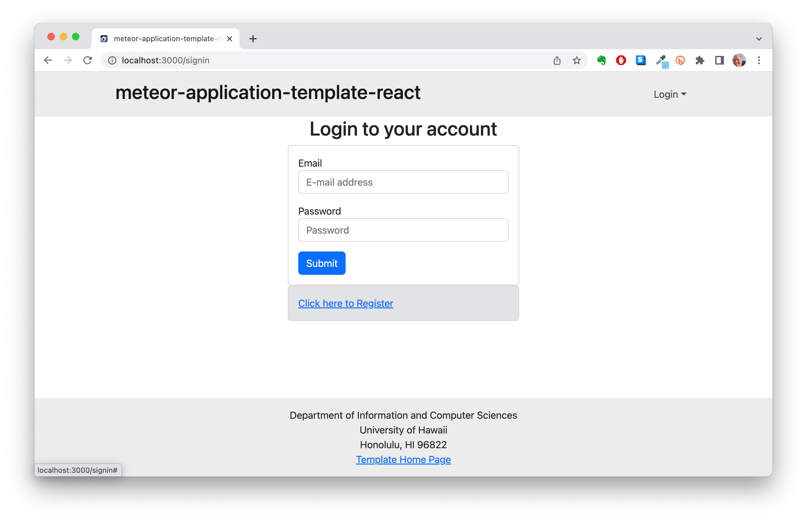 meteorapplicationtemplatereact A template for quickly starting