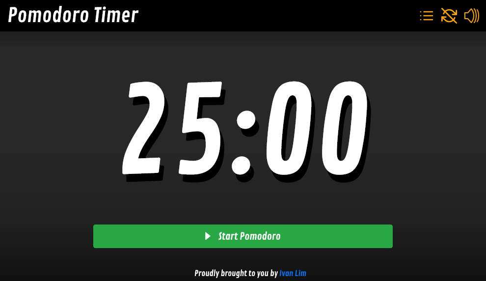 Pomodoro Timer Built using Vue.js and Bootstrap