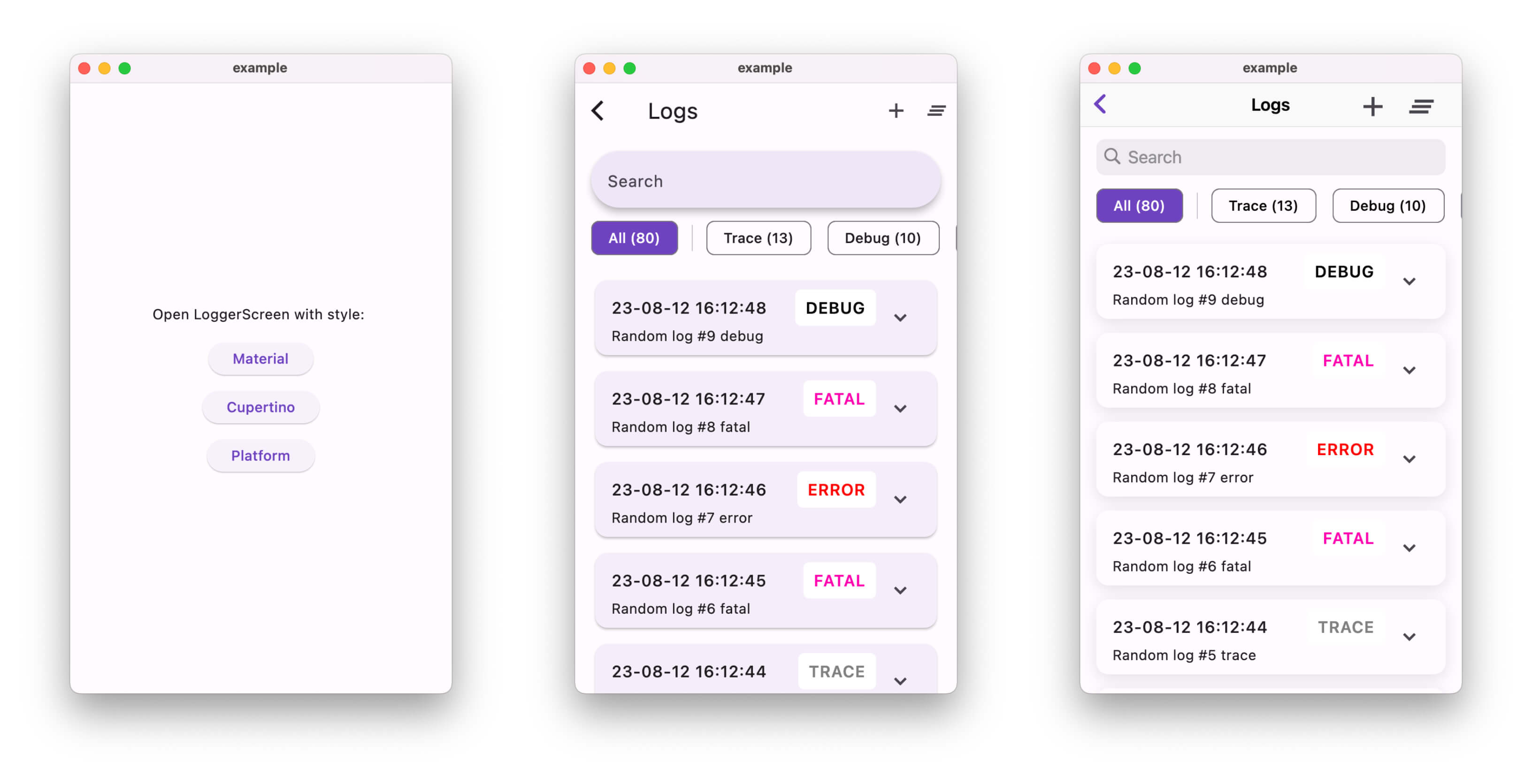 A Flutter package for displaying Logger logs with a userfriendly UI