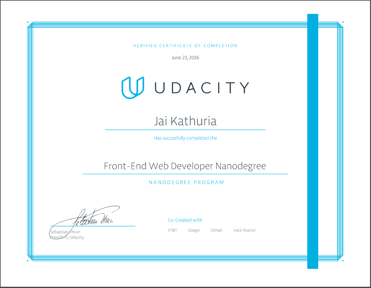 GitHub jaikathuria/FrontEndWebDeveloperNanodegree A repository