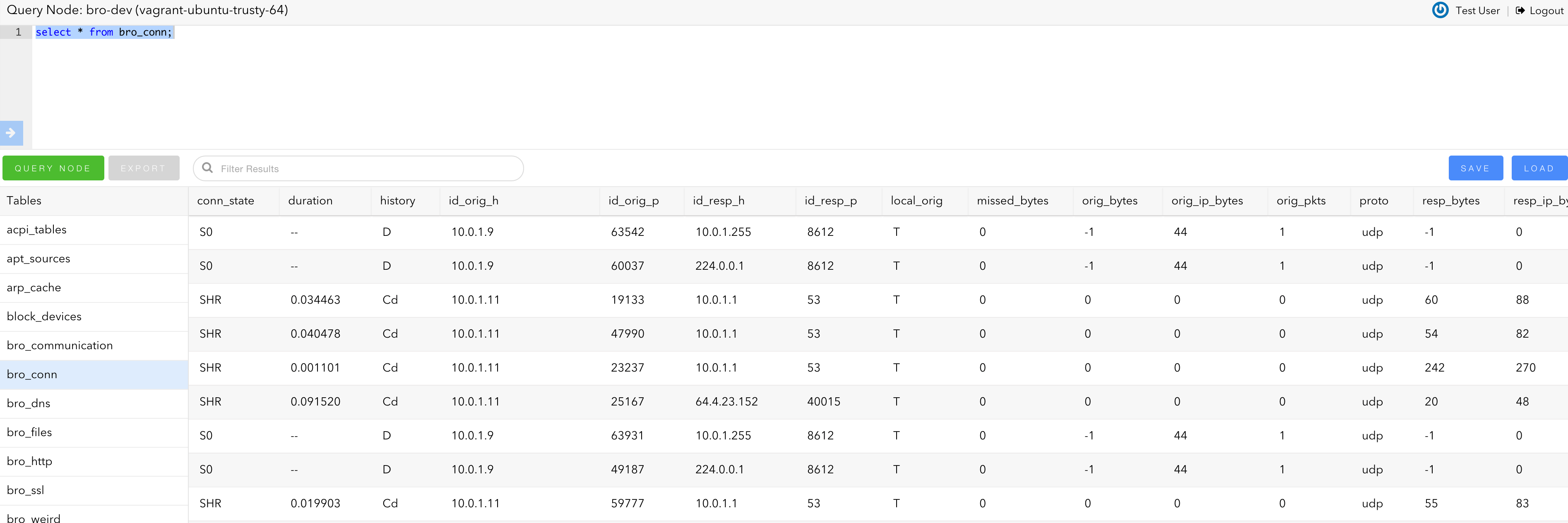 GitHub jandre/brosquery module for osquery to load Bro logs into tables