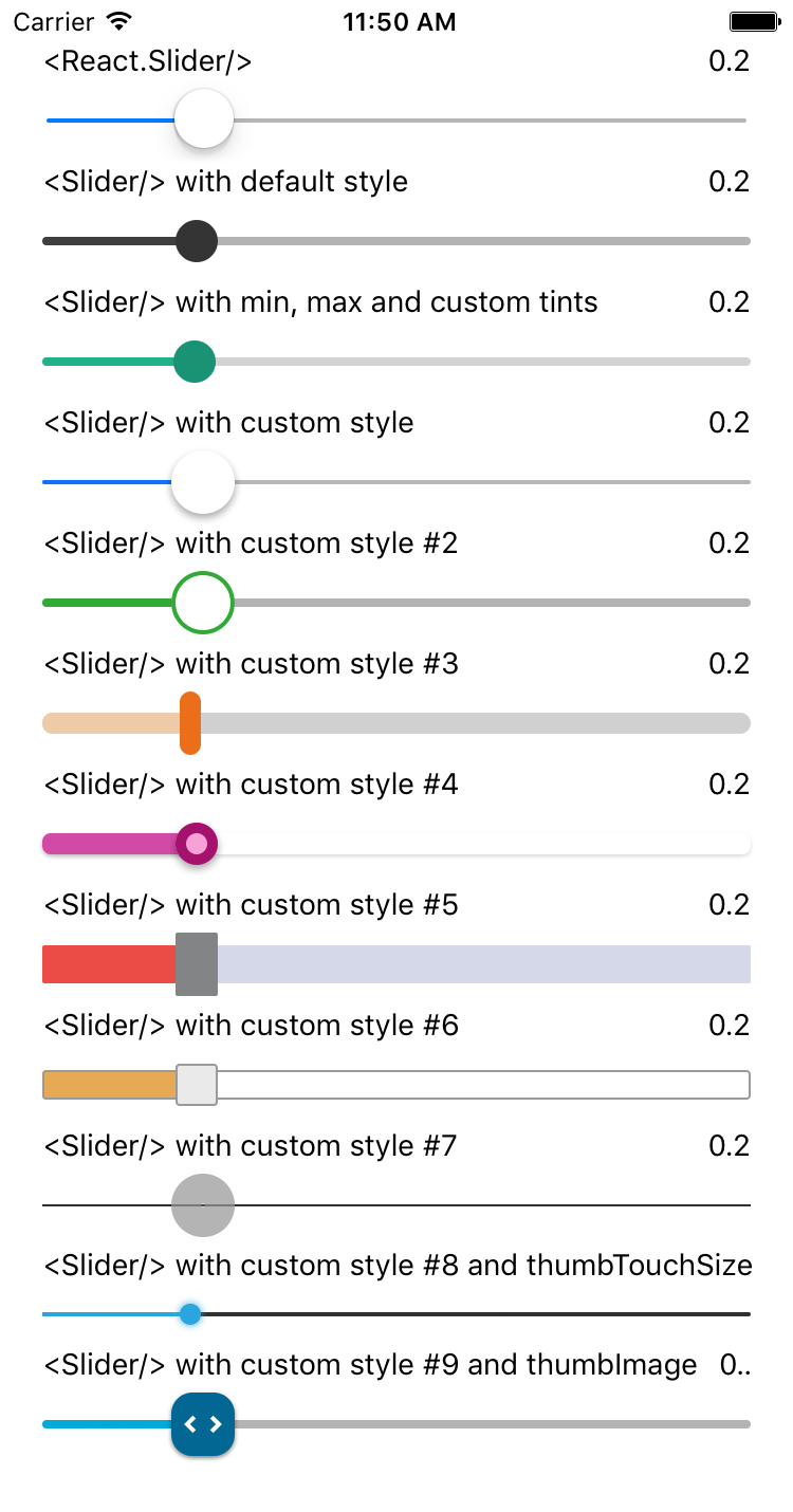 React Native Slider Pure JavaScript Slider for React Native
