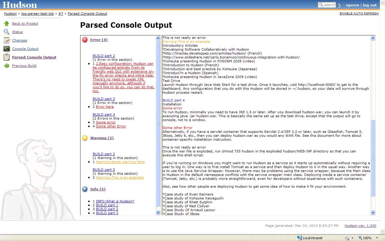 Log Parser Jenkins plugin