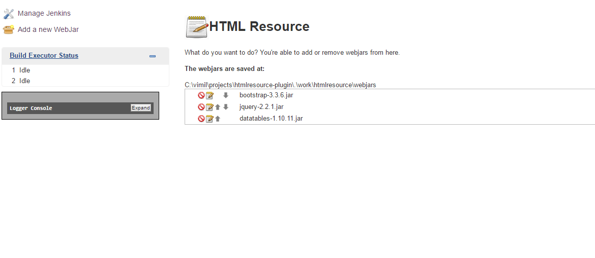Jenkins HTMLResource Plugin