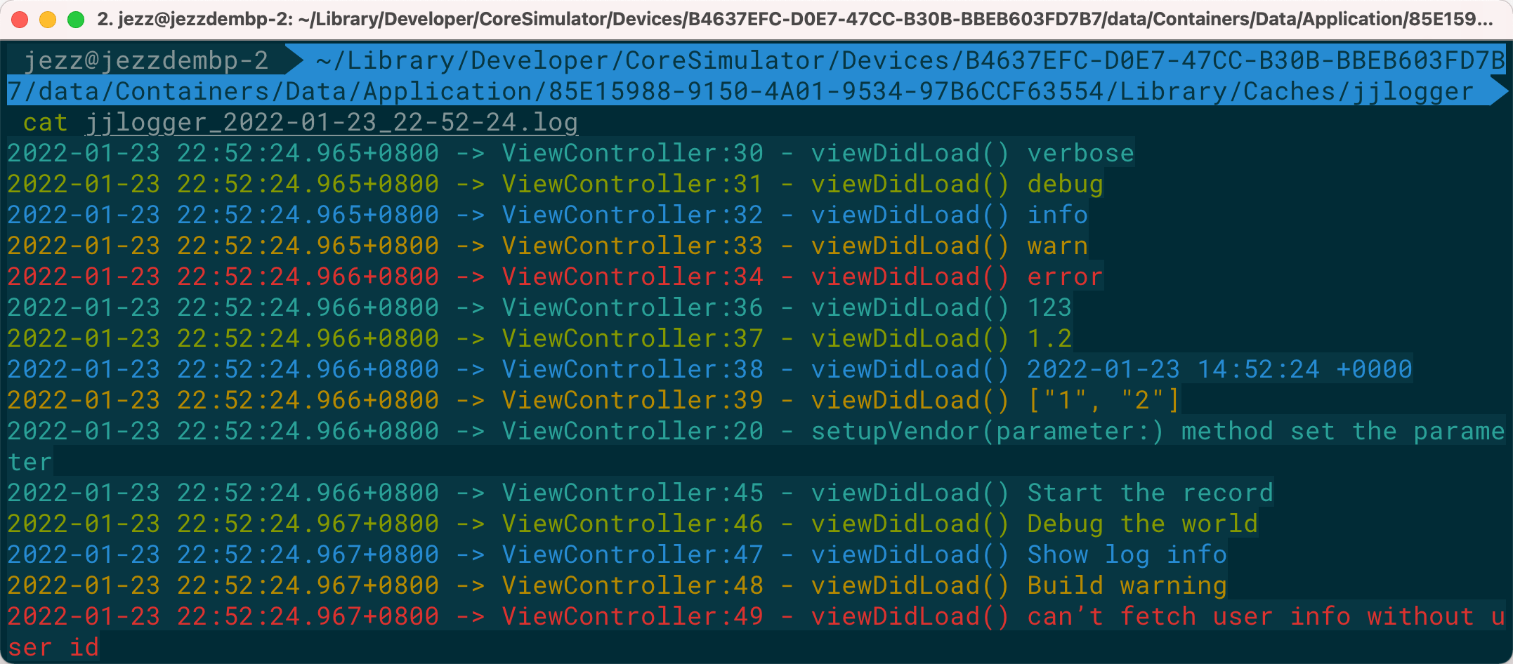 JJSwiftLog 使用 Unix file descriptor 的 stdout 原理，将日志模块的日志输出到 stdout，然后将