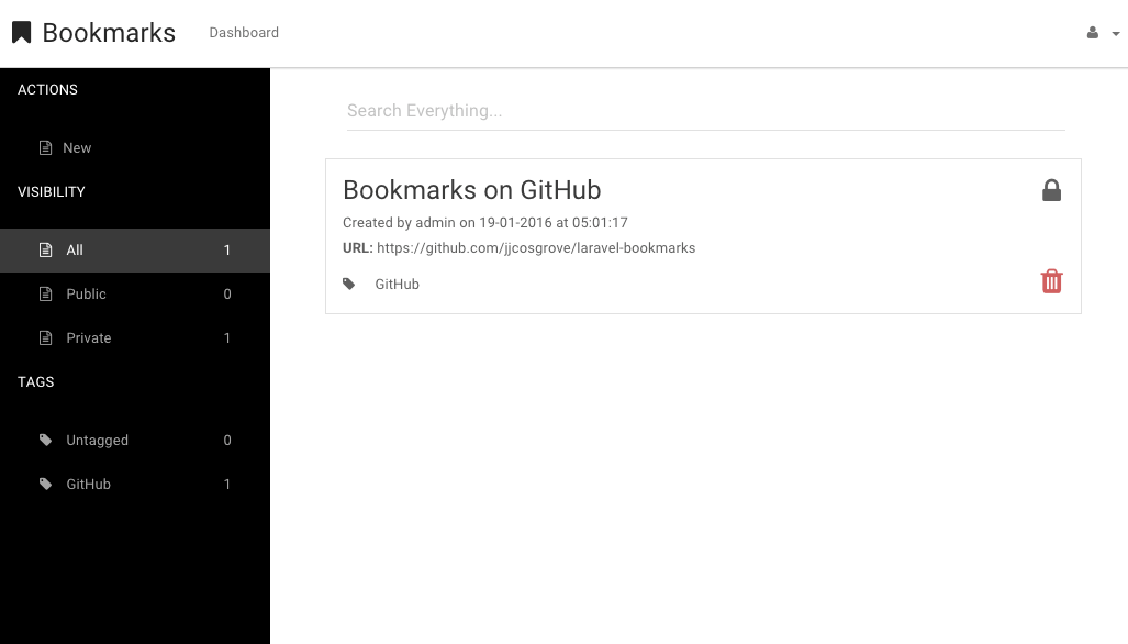 GitHub jjcosgrove/laravelbookmarks Bookmarks A Laravelbased