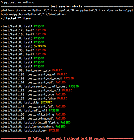 GitHub jmcnamara/pytest_ctest Using py.test as a testrunner for