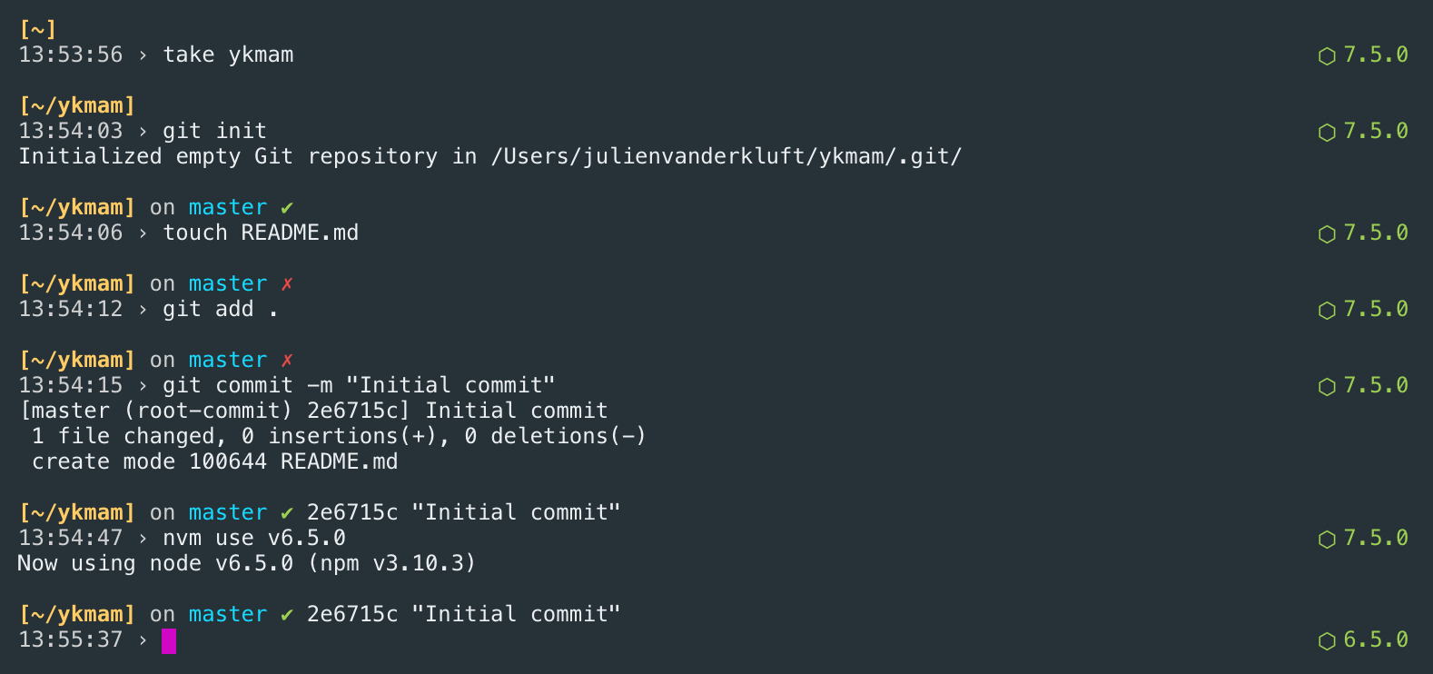 GitHub julienvanderkluft/ykmamzshtheme A clean and effective zsh