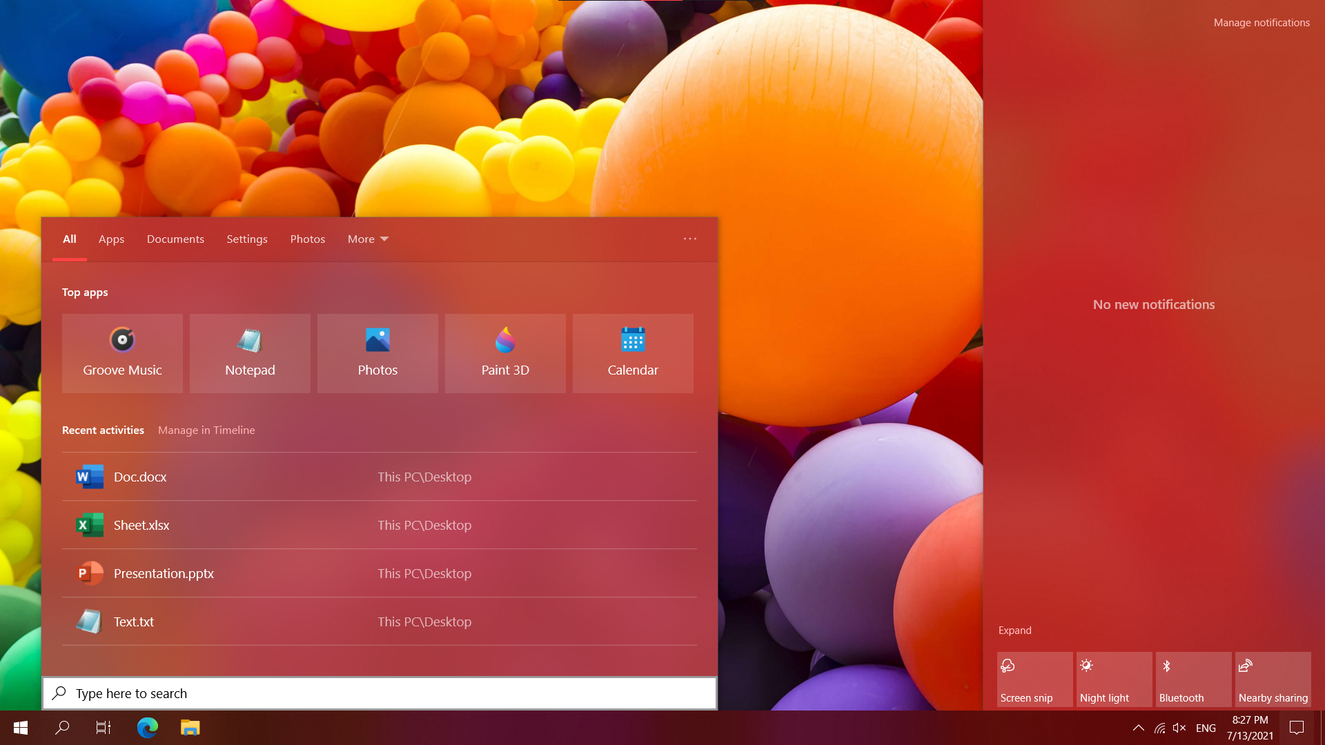 Windows 11 Windows 11 red background taskbar Những tính năng mới nhất