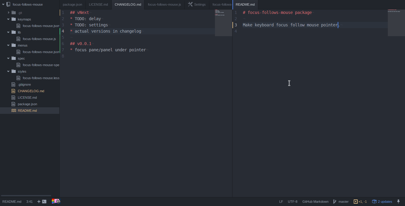 GitHub ktosiek/focusfollowsmouse Atom package that focuses the