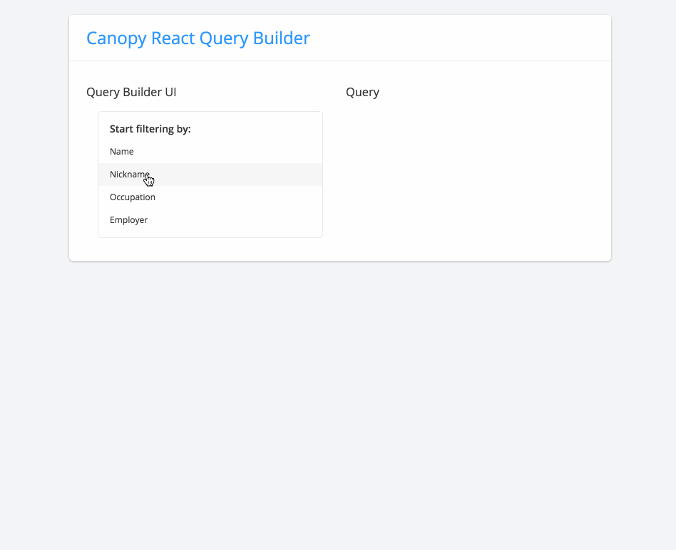 GitHub leahjlou/reactfilterbuilder A React component for building queries/filters.