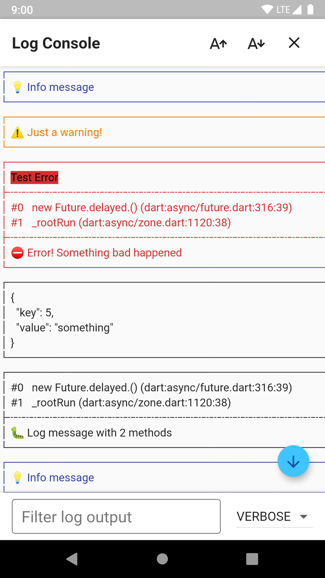 Small and extensible logger which prints beautiful logs with flutter