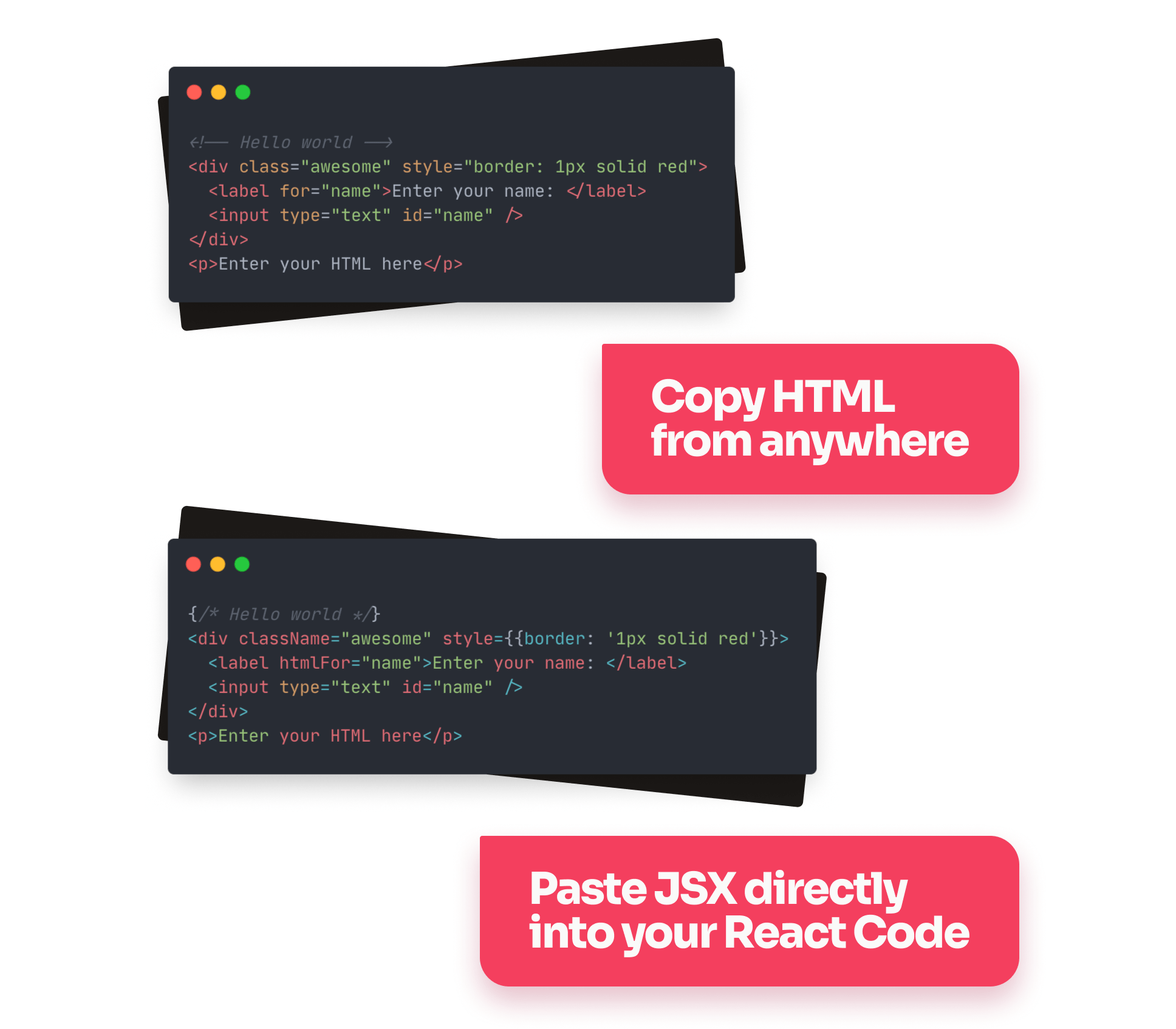 GitHub leodr/pastehtmlasjsx A VSCode extension that converts