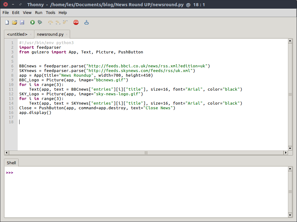 Friday Fun Get the news with RSS and GUI Zero