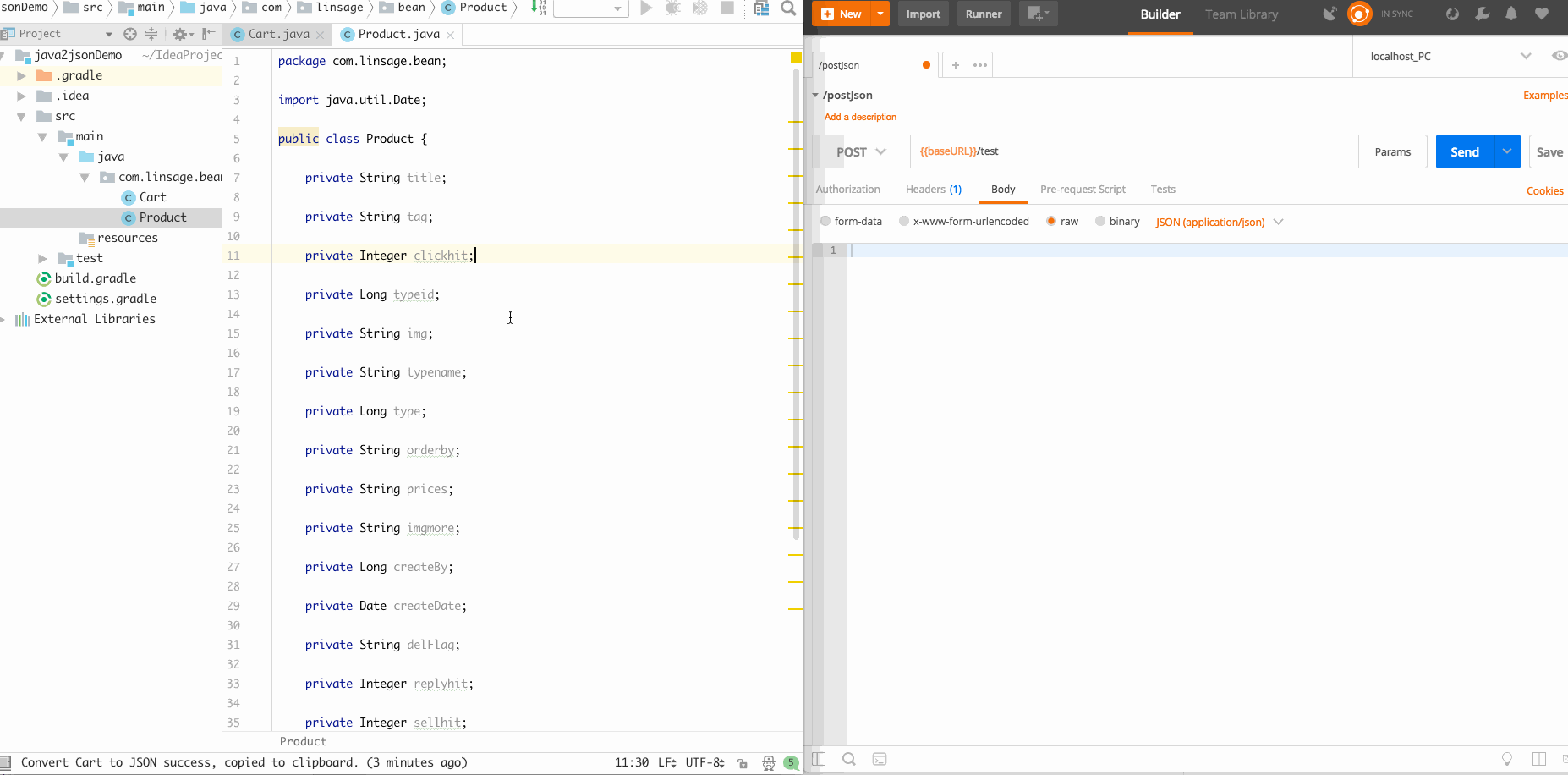 GitHub linsage/java2json A simple plugin for converting Java bean to