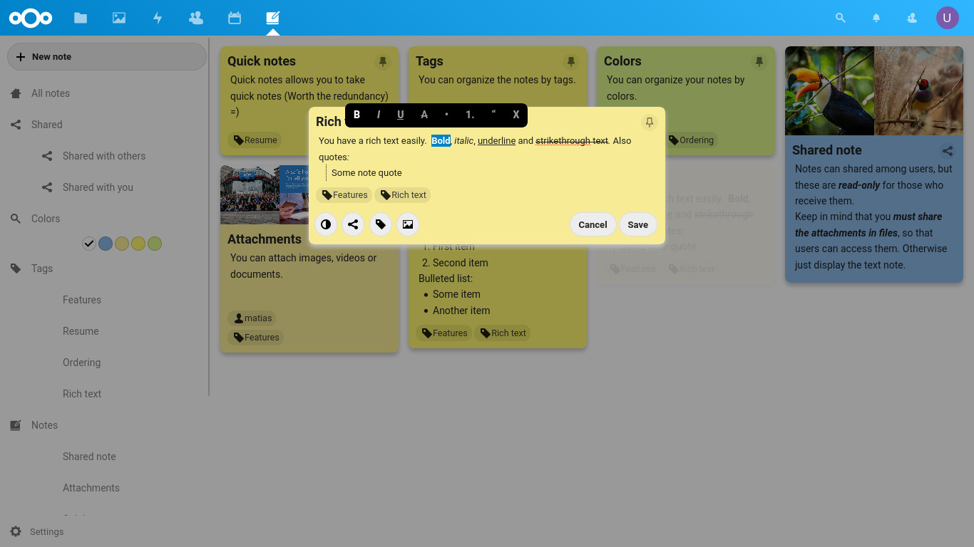 Quick notes Apps App Store Nextcloud