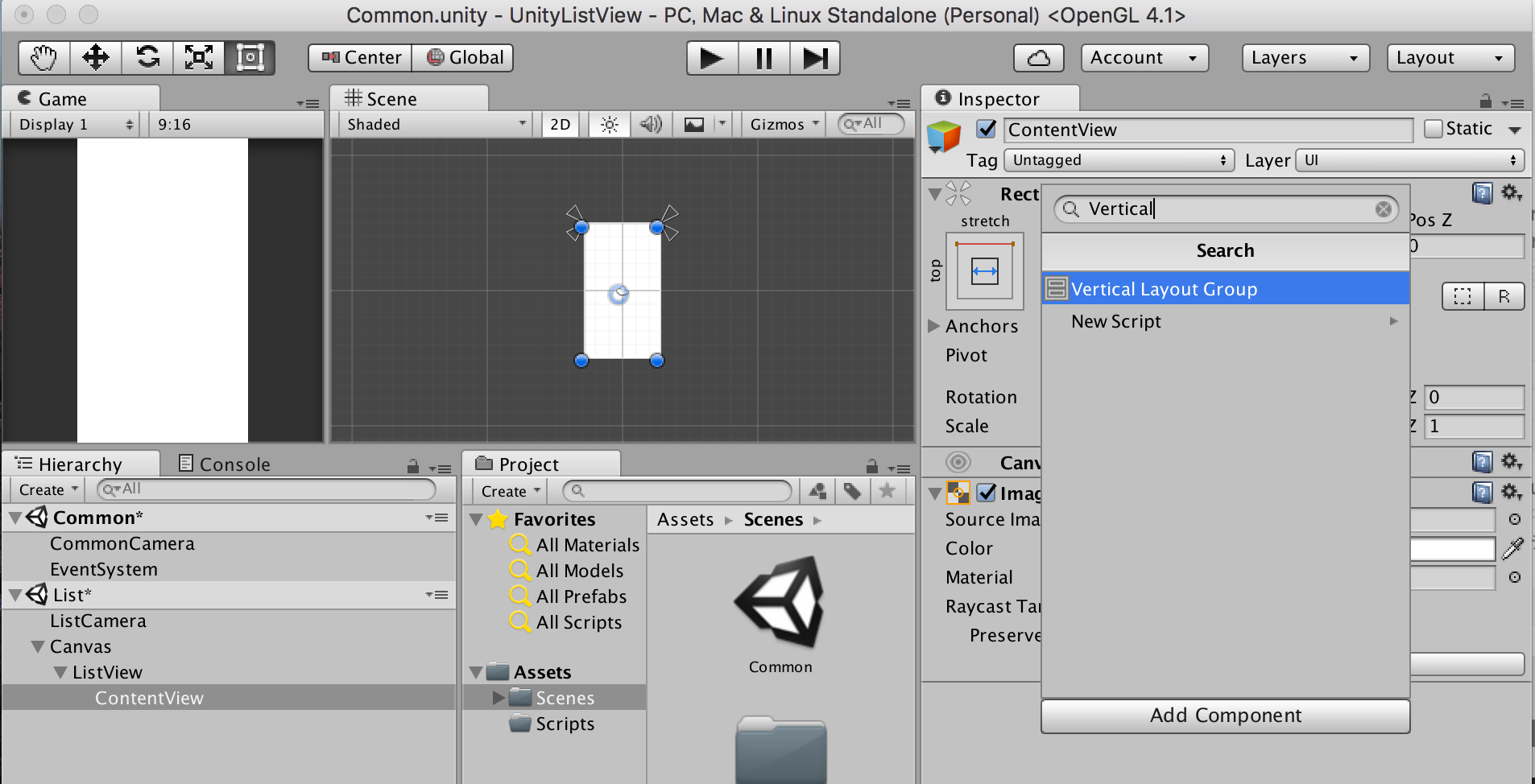 Unity List View UnityList