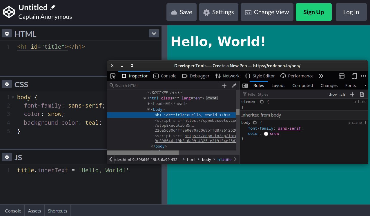 Create a JavaScript Code Sandbox
