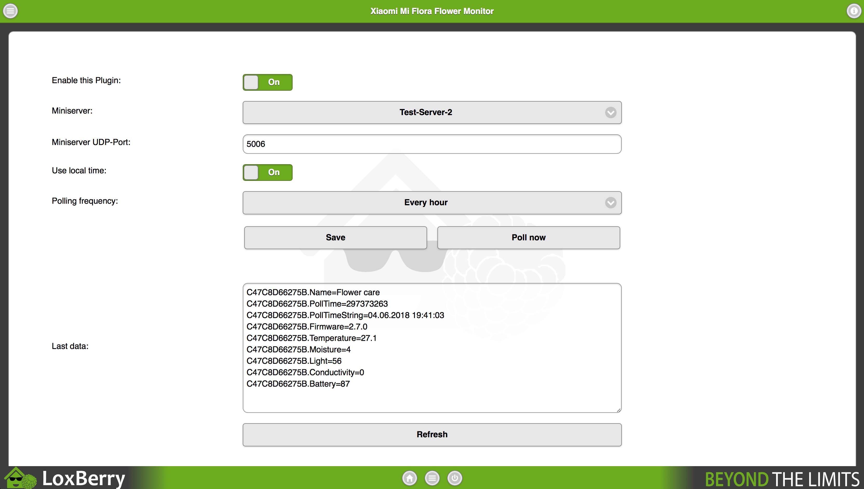 Xiaomi MiFlora Flower Sensor [LoxBerry Wiki BEYOND THE LIMITS]