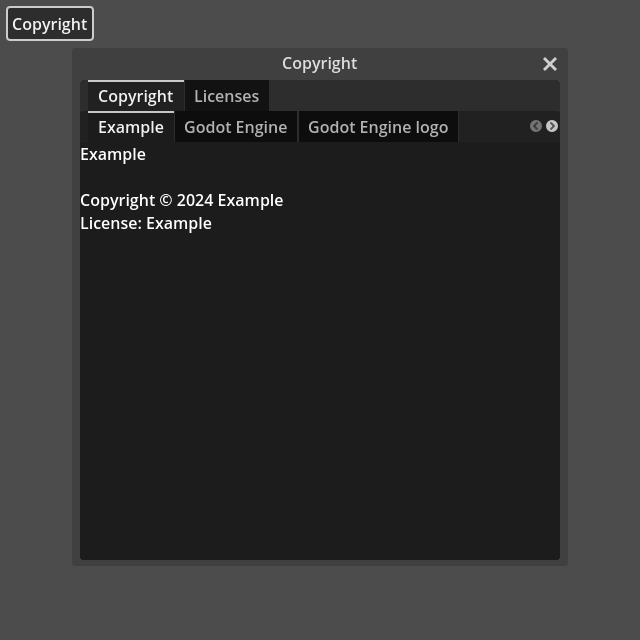 GitHub - nathanfranke/godot-licensing: Adds a preset interface that