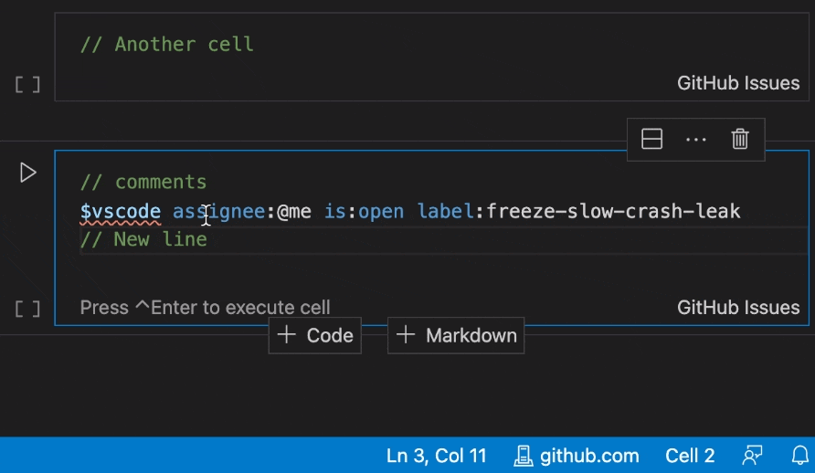 GitHub notebookPowerTools/vscodenotebooklinenumbers View cursor