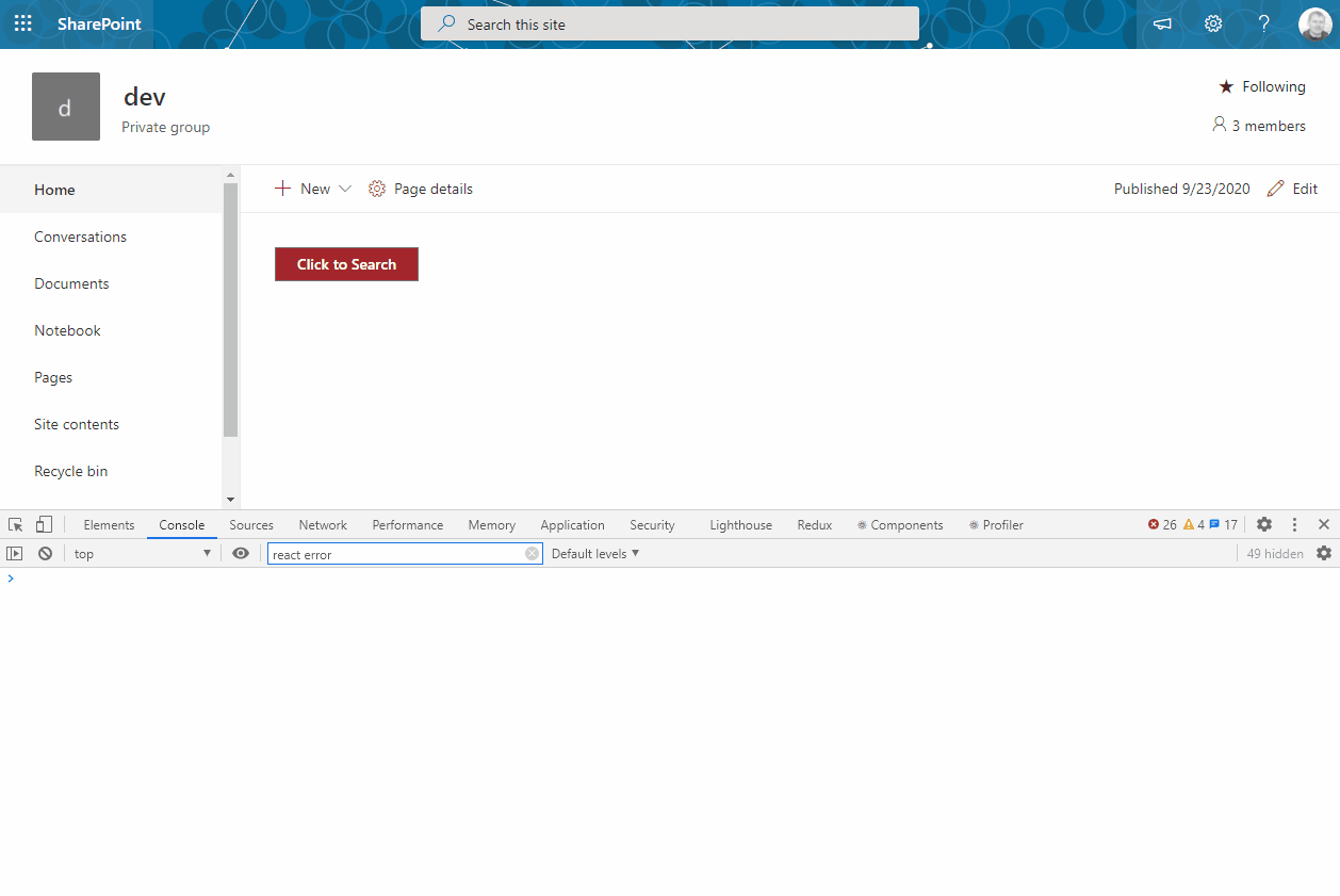 SPFX ListView CommandSet React Error Invariant 290 Microsoft Q&A