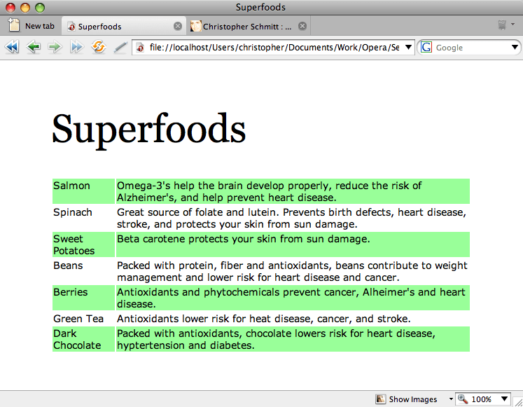 Zebra striping tables with CSS3 Dev.Opera