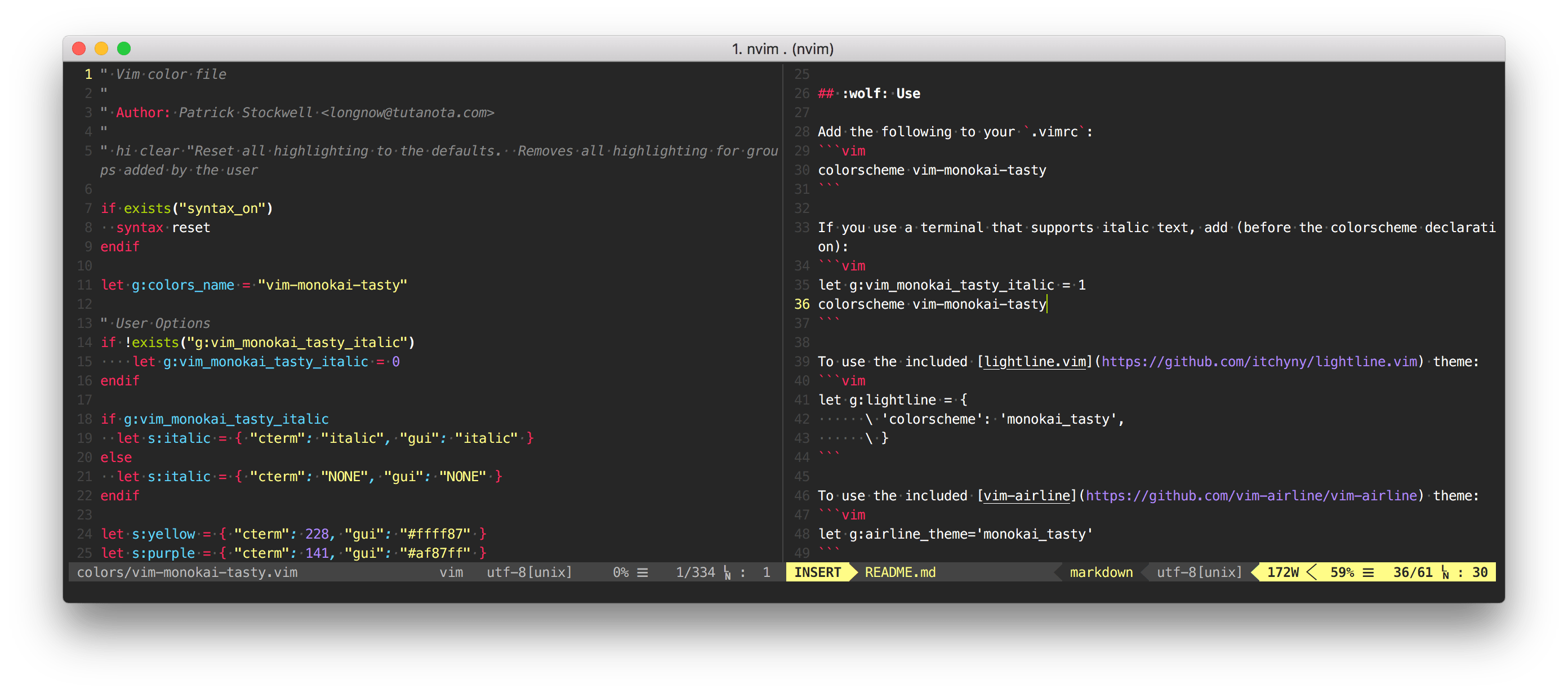 Alternatives and detailed information of Vim Monokai Tasty