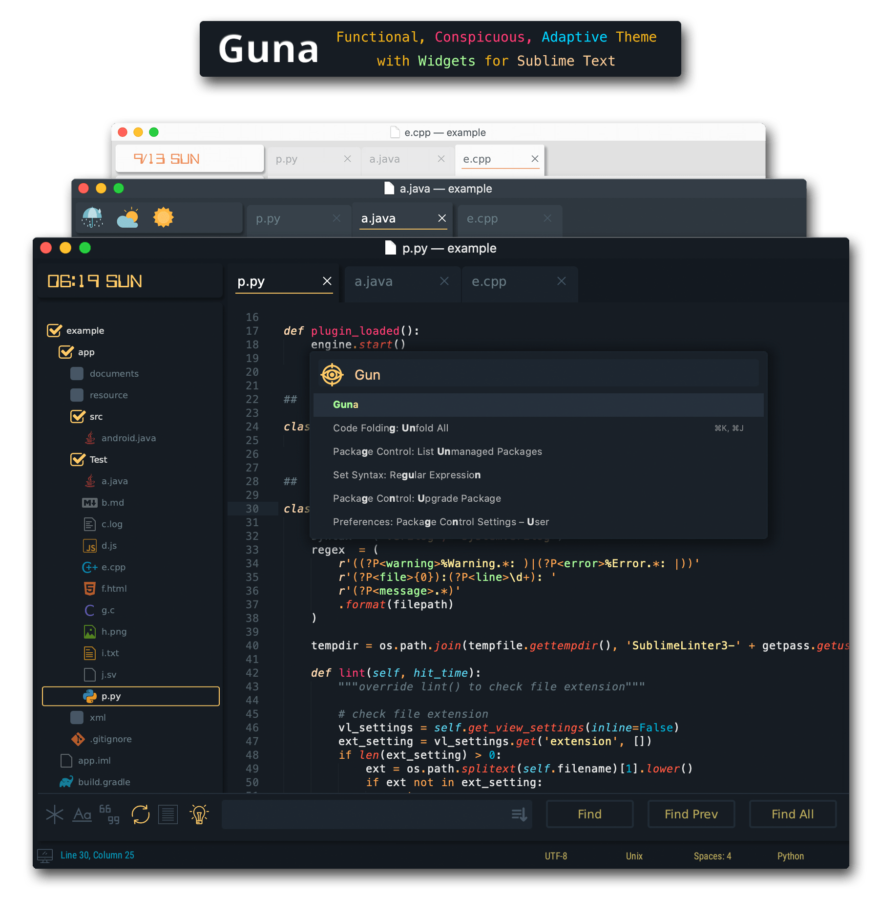 GitHub poucotm/Guna 🍁 Most Innovative Theme for Sublime Text