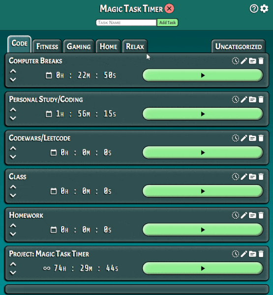 Magic Task Timer