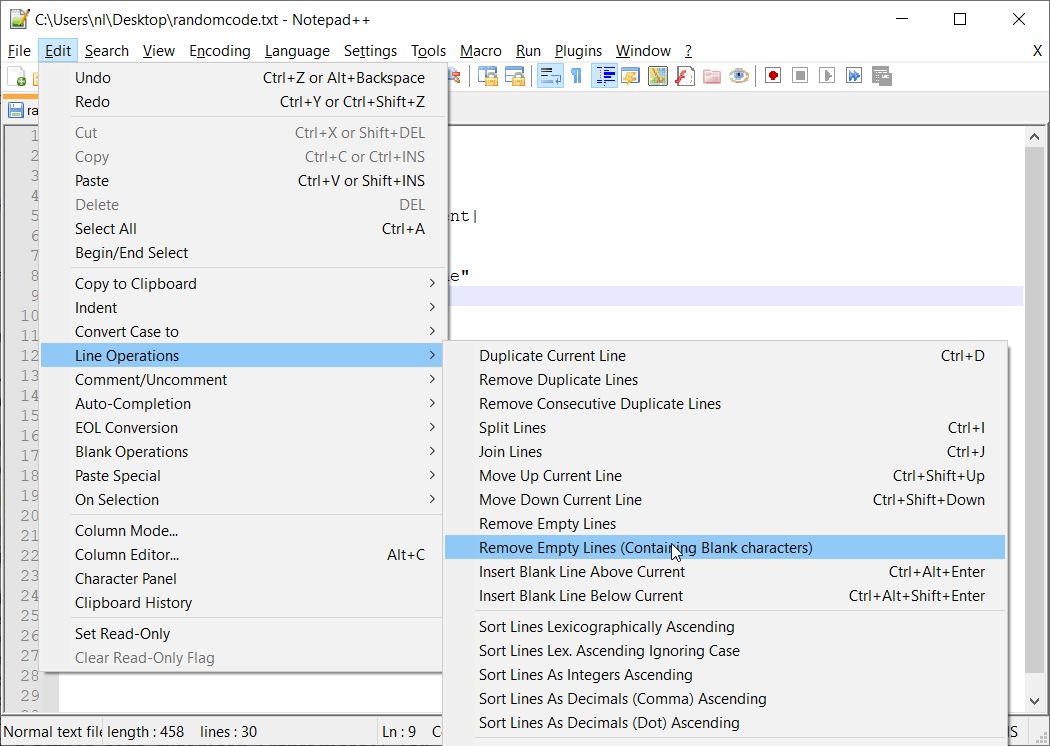 How To Remove Blank Lines In Notepad Images