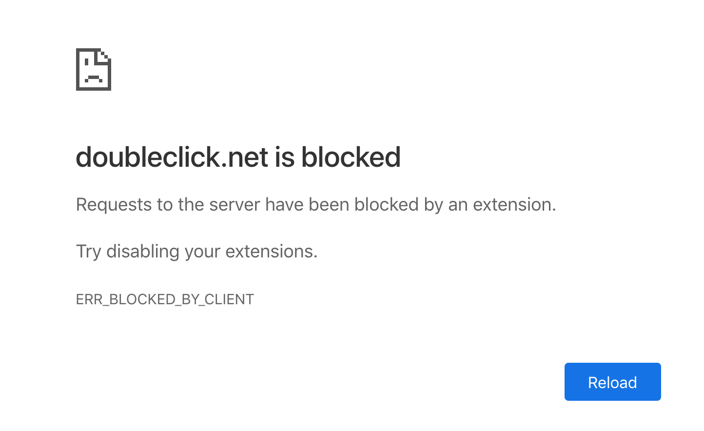 Fix "Requests to the server have been blocked by an extension" in