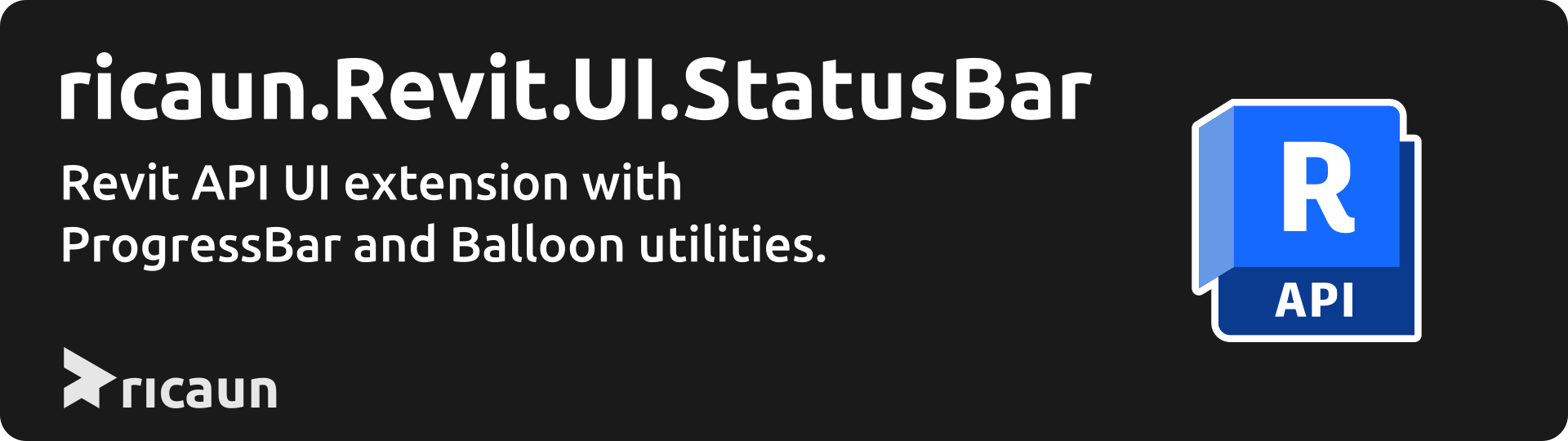 GitHub ricaunio/ricaun.Revit.UI.StatusBar Create a progress bar in Revit StatusBar for Revit