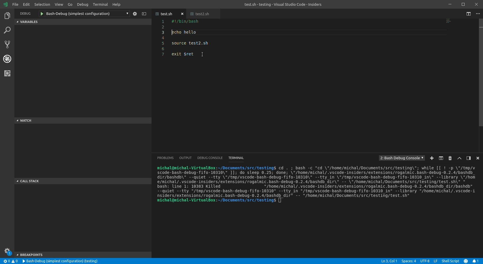 Vscode Zsh Debug