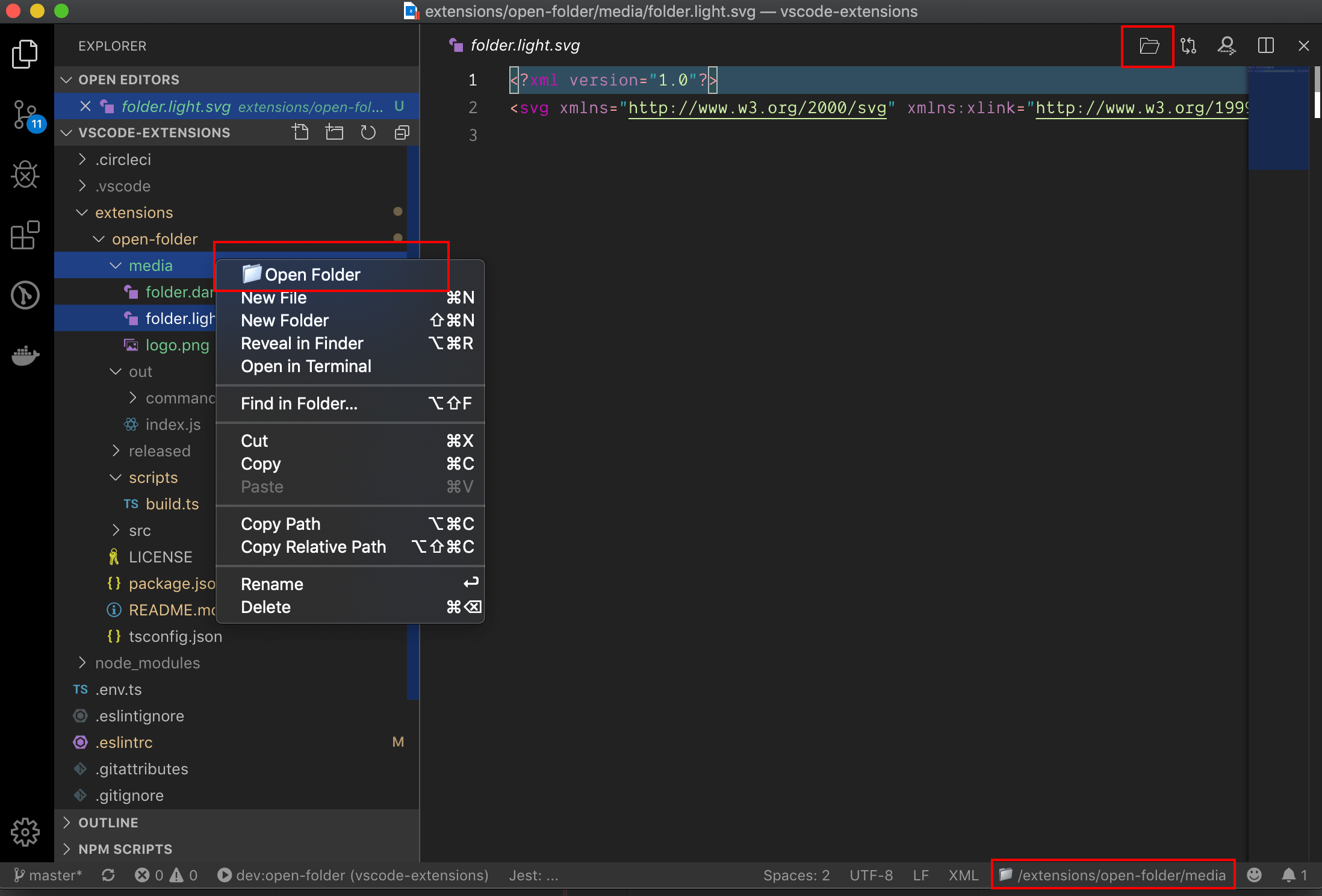 Open Folder Visual Studio Marketplace