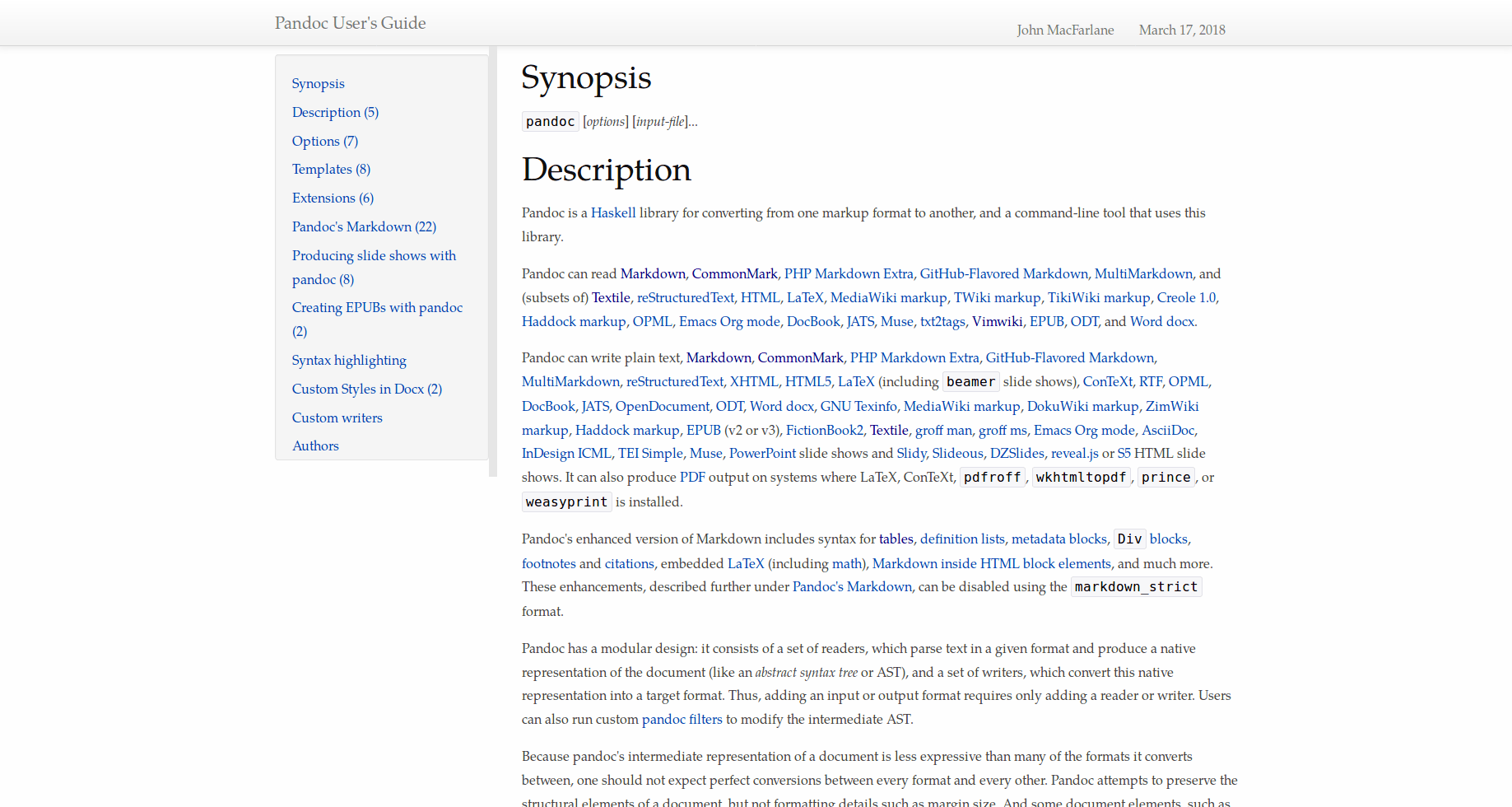 Alternatives and detailed information of Easy Pandoc Templates