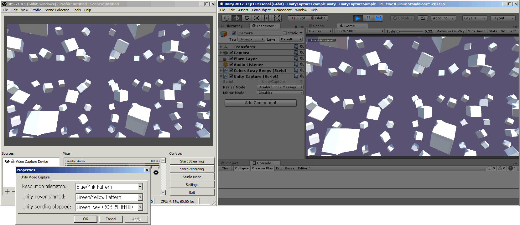 GitHub schellingb/UnityCapture Streams Unity rendered output to