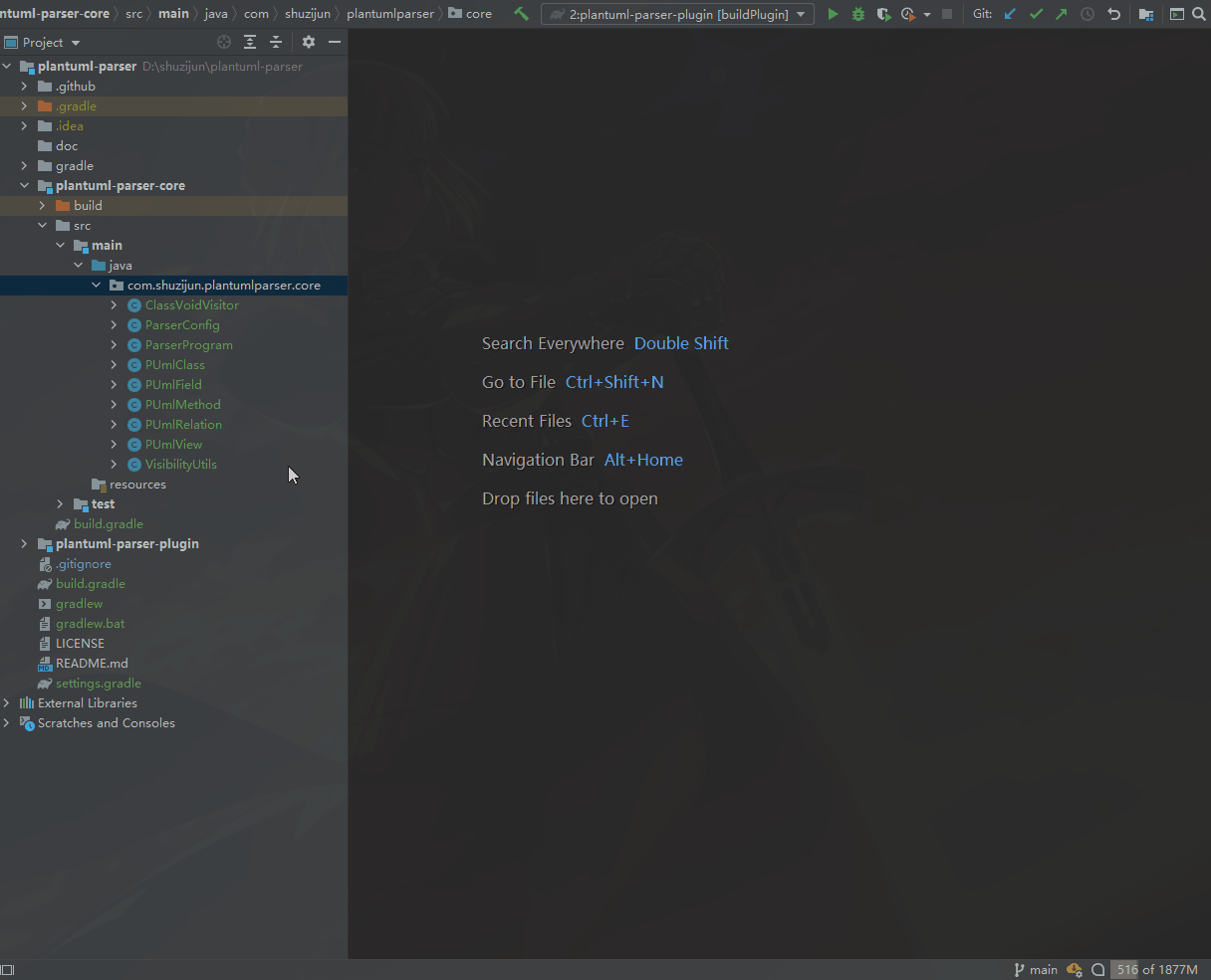 GitHub shuzijun/plantumlparser Convert the Java(or kotlin) source