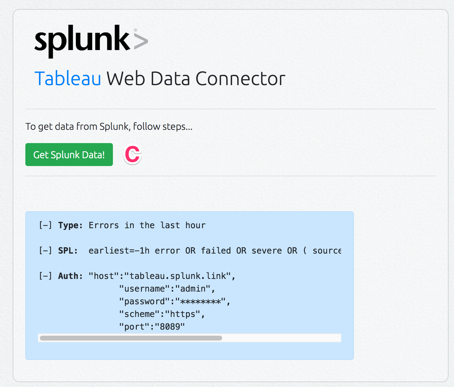 GitHub splunk/splunktableauwdc Splunk Tableau  Data Connector