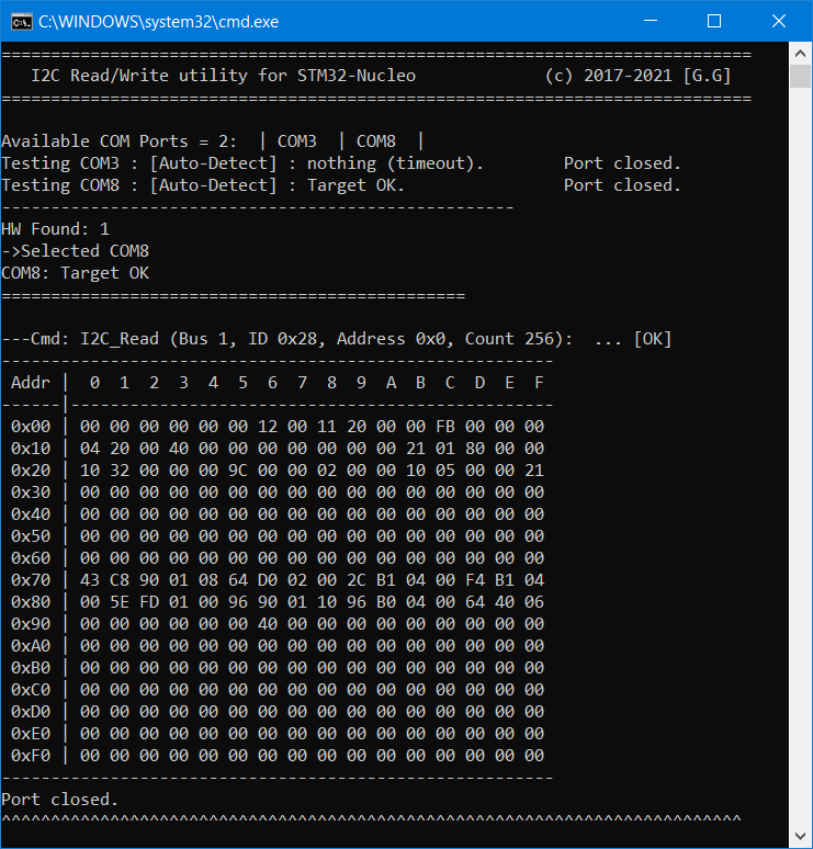 GitHub stsw/I2cReadWriteUtility I2C Read/Write utility for STM32