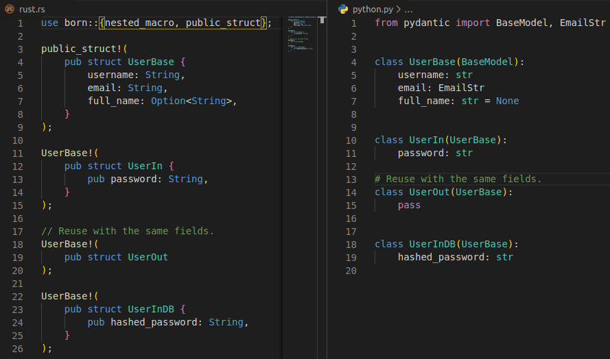 GitHub steadylearner/born Remove code duplication from Struct and