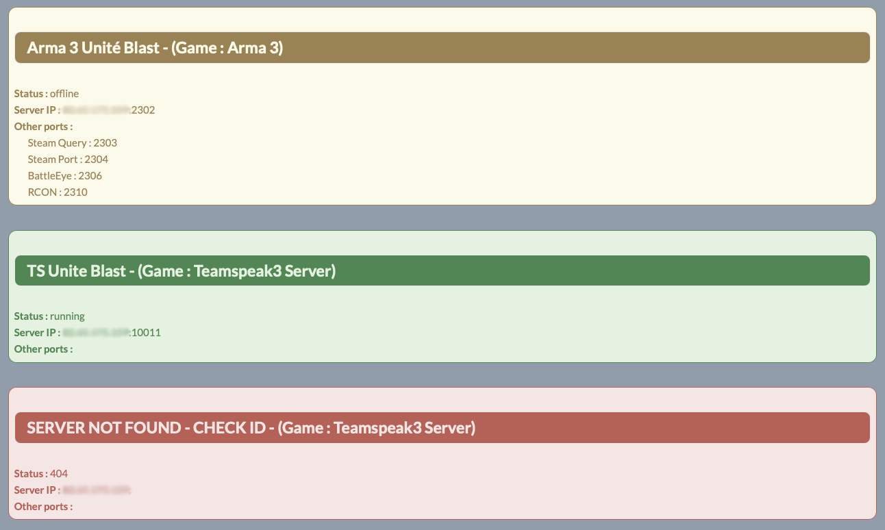Pterodactyl games servers status for WordPress [1.0.3] Pterodactyl Market