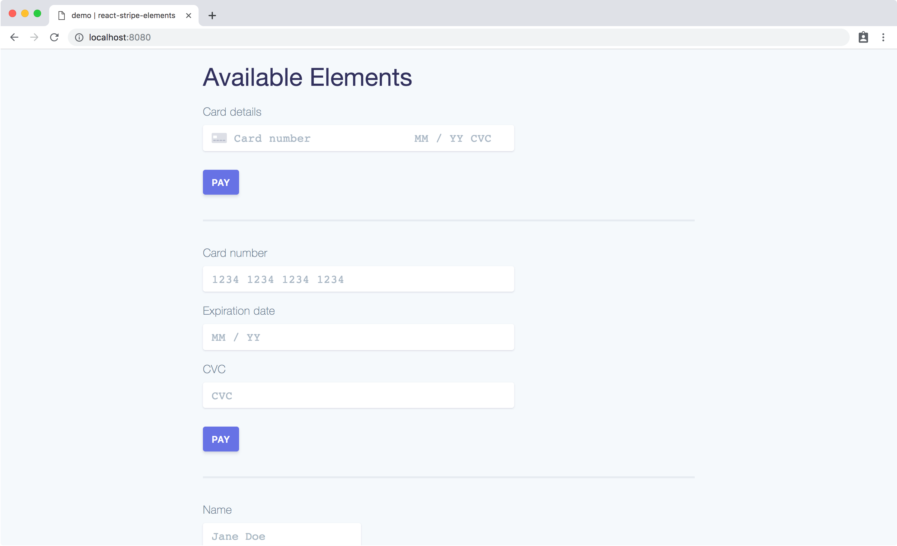reactstripeelements npm